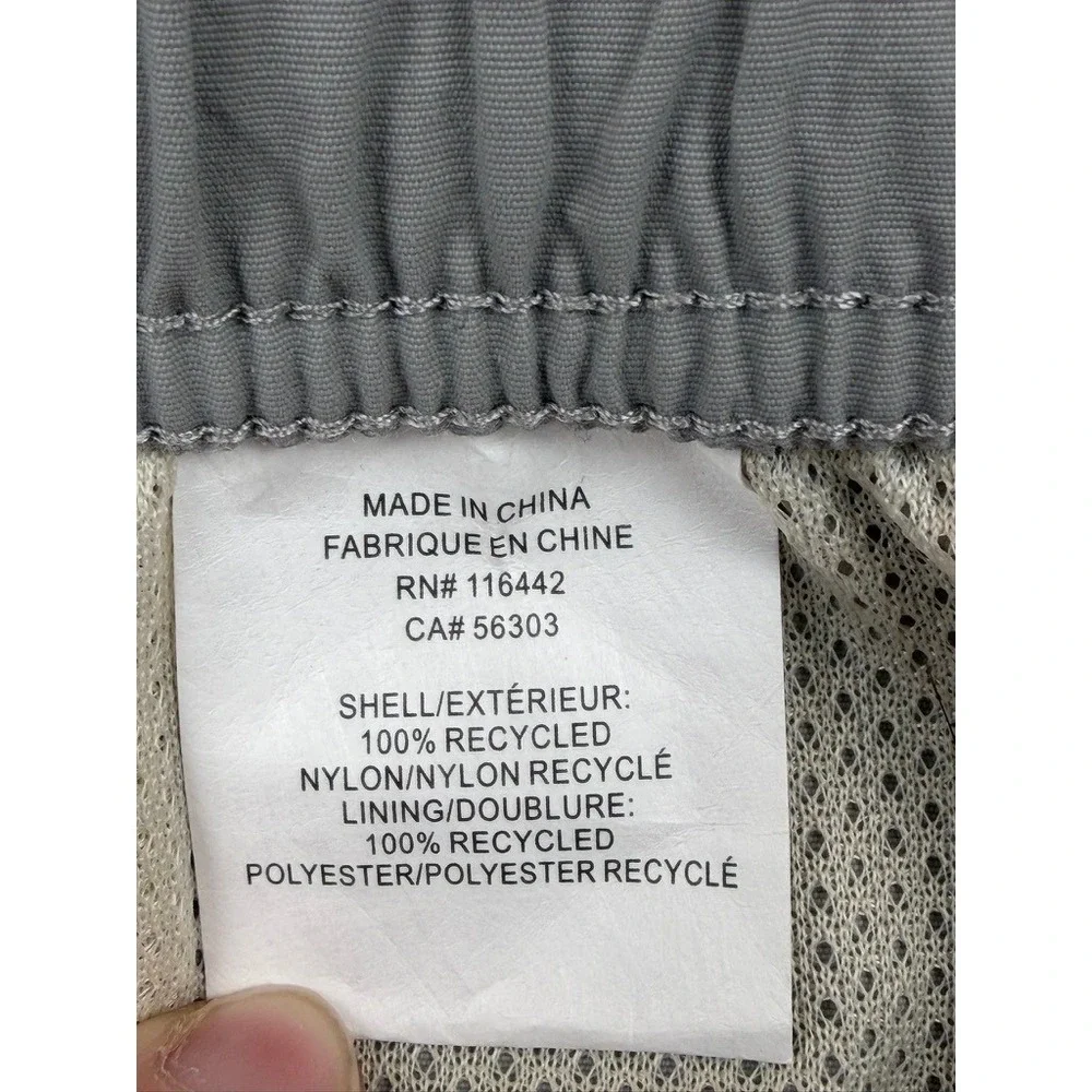 Empyre Mens Gray Recycled Nylon Mesh Lined Swim Trunks Shorts‎ XL